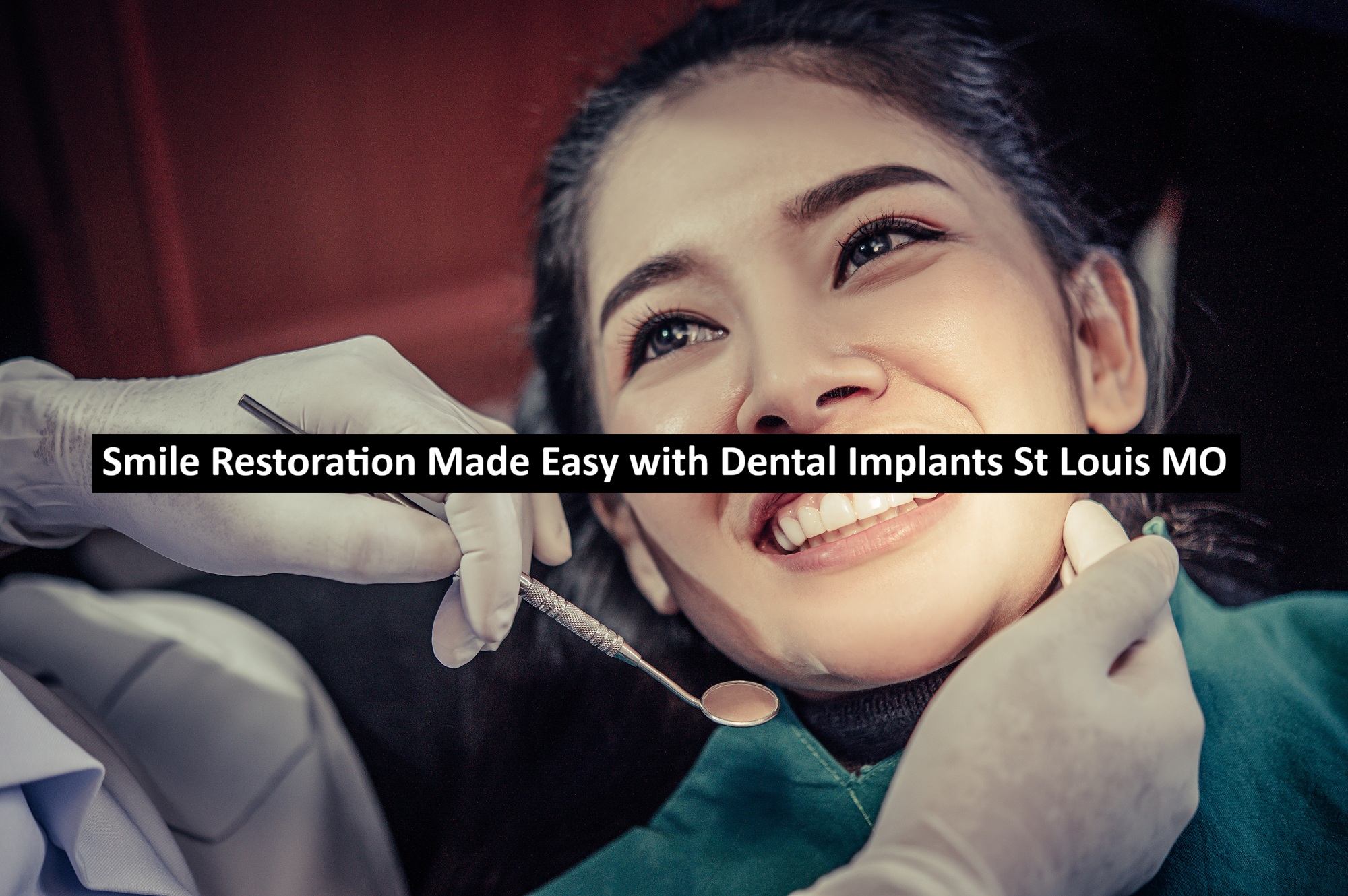 The dentist examines the patient's teeth.